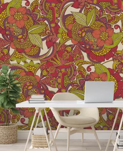 Purple and Pink Floral Wallpaper