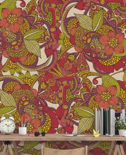 Purple and Pink Floral Wallpaper