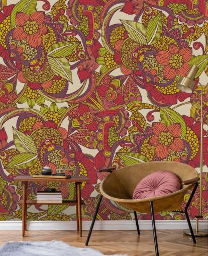 Purple and Pink Floral Wallpaper