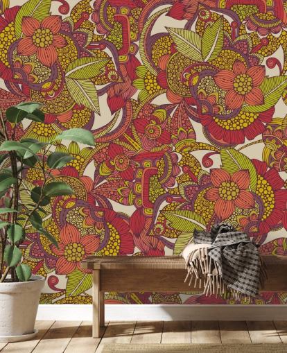 Purple and Pink Floral Wallpaper