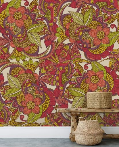 Purple and Pink Floral Wallpaper