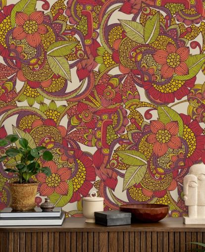 Purple and Pink Floral Wallpaper