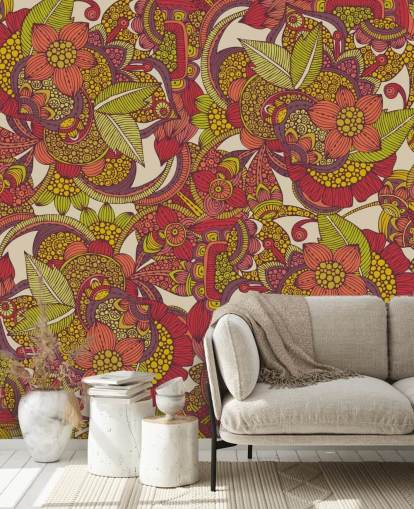 Purple and Pink Floral Wallpaper