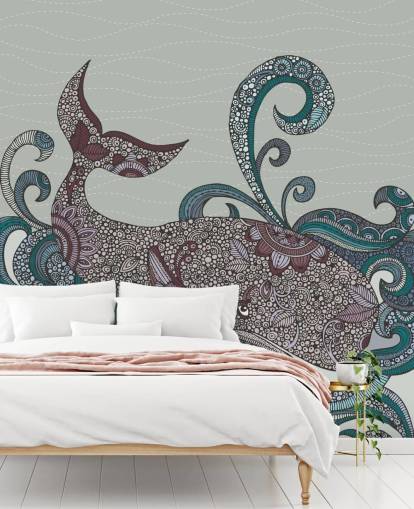 Illustrated Whale Wallpaper