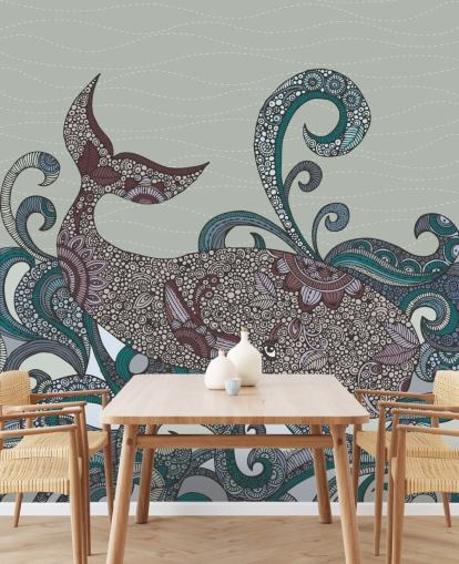 Illustrated Whale Wallpaper Illustrated Whale Wallpaper