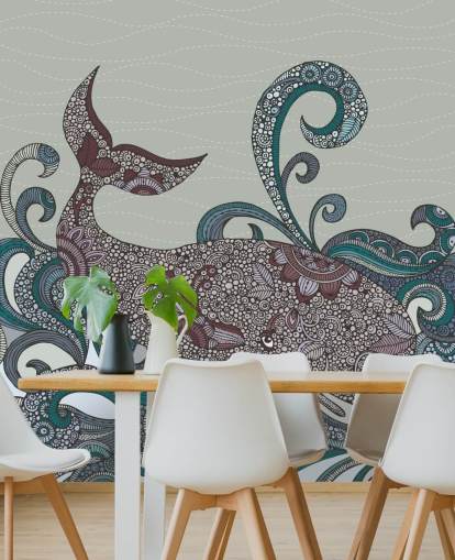 Illustrated Whale Wallpaper