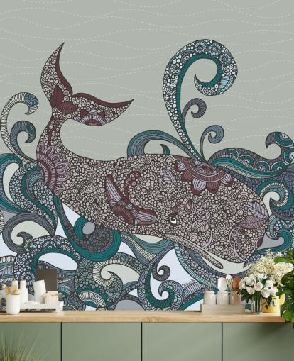 Illustrated Whale Wallpaper Illustrated Whale Wallpaper