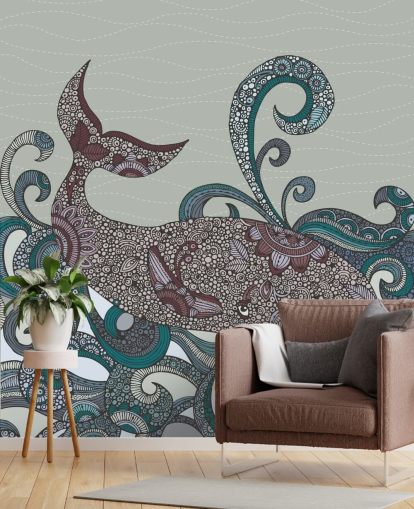 Illustreret Whale Baggrund