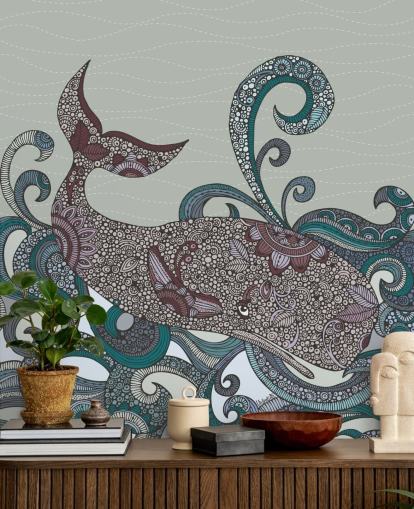 Illustreret Whale Baggrund