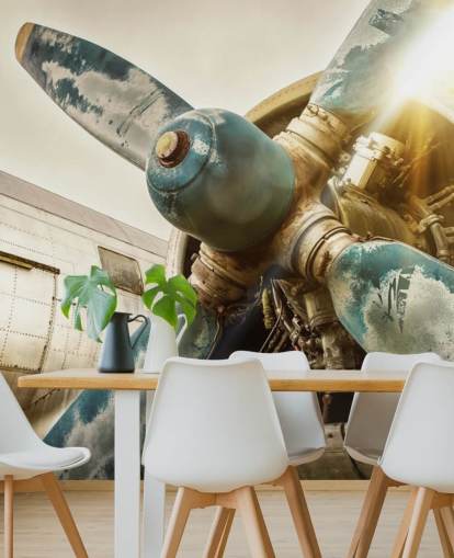 Papel pintado de hélice de avión viejo