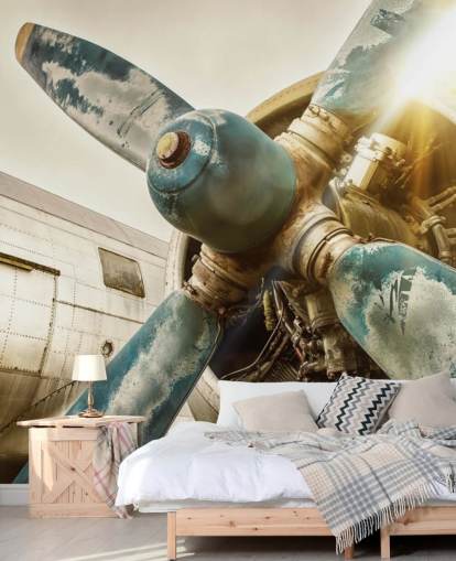 Papel pintado de hélice de avión viejo