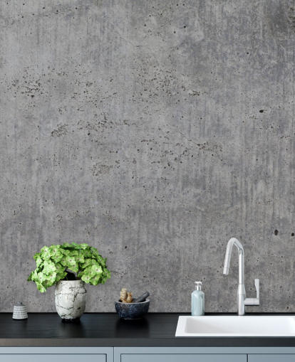 papier peint mural en béton personnalisé gris appelé Coured Concrete pour les maisons et les bureaux 