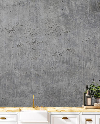 gray custom concrete wallpaper mural called Poured Concrete for homes and offices 