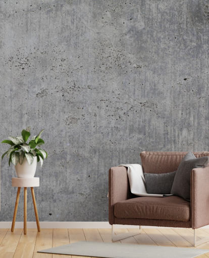 carta da parati murale in cemento personalizzato grigio chiamato Poured Concrete per case e uffici 