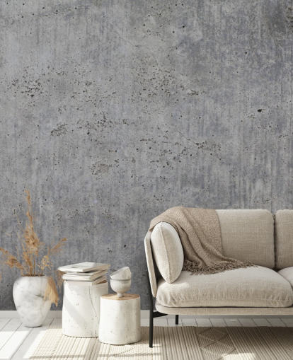 gray custom concrete wallpaper mural called Poured Concrete for homes and offices 