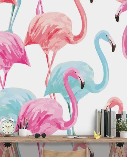 Blue and Pink Flamingo Wallpaper Blue and Pink Flamingo Wallpaper