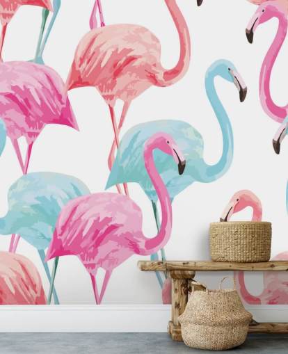 Blue and Pink Flamingo Wallpaper Blue and Pink Flamingo Wallpaper