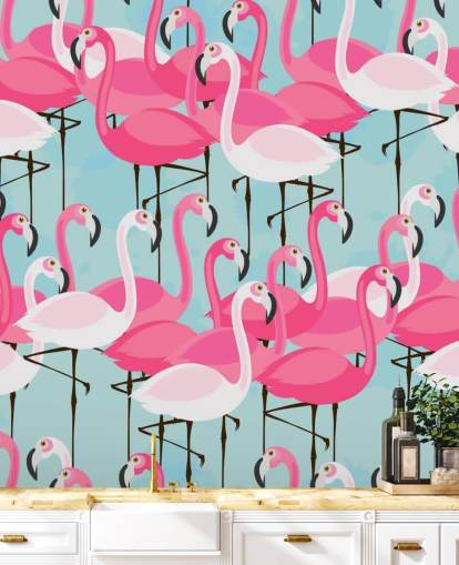 Pink and White Flamingo Wallpaper Pink and White Flamingo Wallpaper
