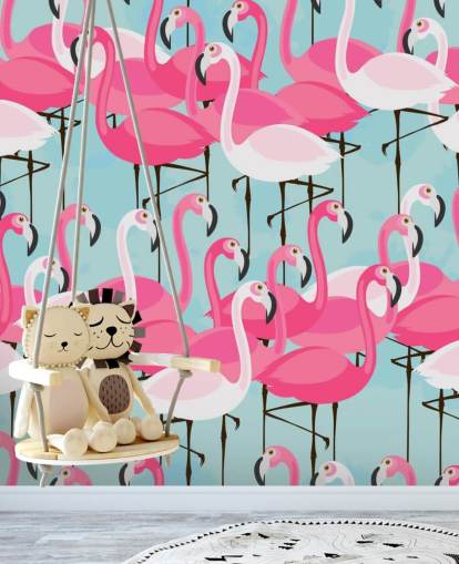 Pink og hvid Flamingo Baggrund Pink og hvid Flamingo Baggrund