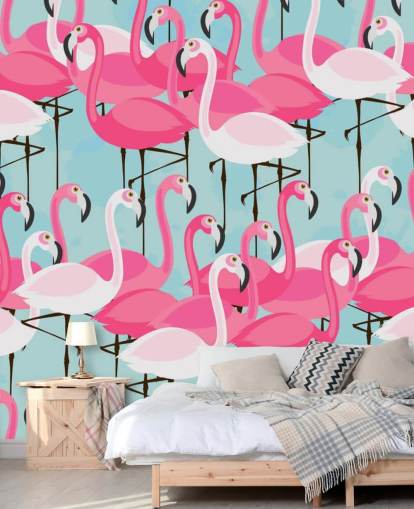 Pink and White Flamingo Wallpaper Pink and White Flamingo Wallpaper