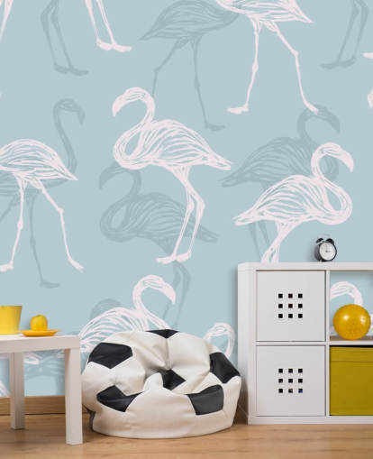 Blue Flamingo Wallpaper