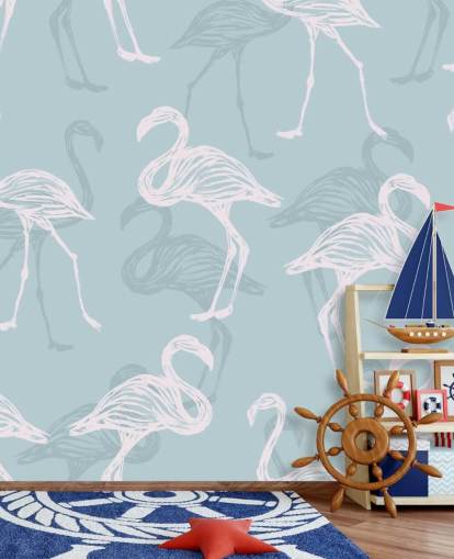 Blå Flamingo Bakgrund Blå Flamingo Bakgrund