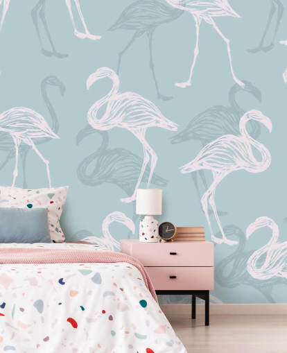 Blue Flamingo Wallpaper