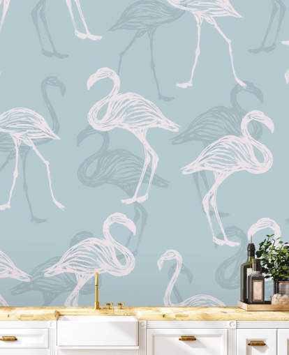 Papel Pintado Flamenco Azul Papel Pintado Flamenco Azul