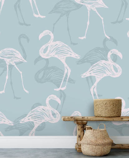 Blå Flamingo Bakgrund