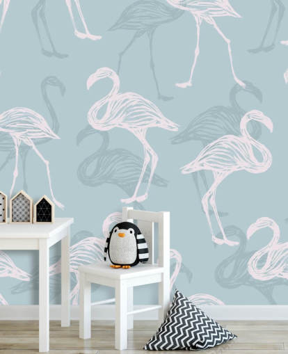 Carta da parati Blue Flamingo Carta da parati Blue Flamingo