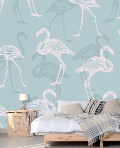 Blå Flamingo Bakgrunn