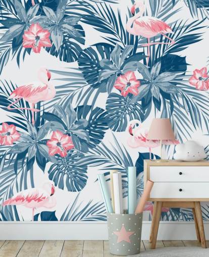 Blue and Pink Flamingo Wallpaper Blue and Pink Flamingo Wallpaper