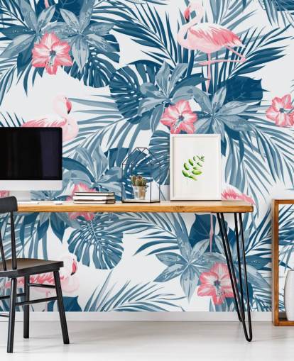 Sininen ja vaaleanpunainen Flamingo Taustakuva Sininen ja vaaleanpunainen Flamingo Taustakuva