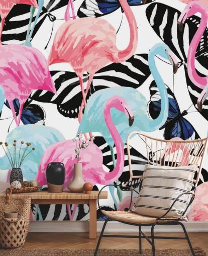 Pink and Blue Flamingo Wallpaper Pink and Blue Flamingo Wallpaper