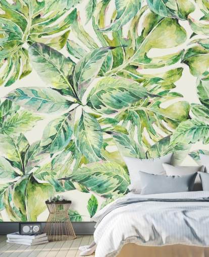 Mural de pared Hojas verdes grandes 