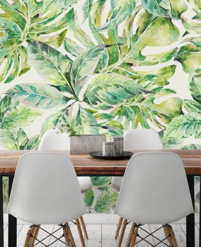 Mural de pared Hojas verdes grandes 
