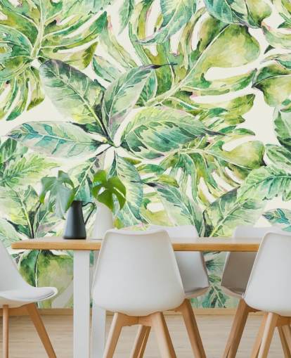 Mural de pared Hojas verdes grandes 