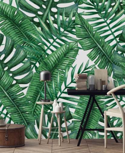 Akvarell Tropical Palms Bak