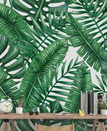 Papel de Parede Aquarela Tropical Palms