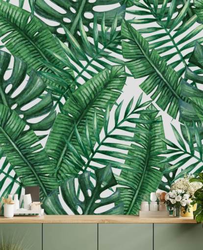 Aquarel Tropical Palms Behang