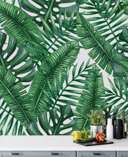 Carta da parati acquerello con palme