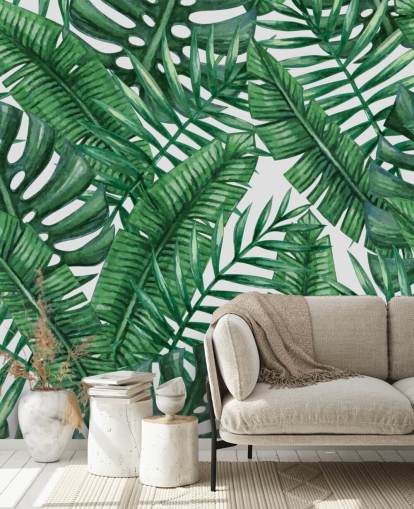 Akvarell Tropical Palms Bak