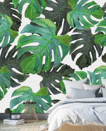 Tumma ja vaaleanvihreä trooppinen Palm Leaf Taustakuva Tumma ja vaaleanvihreä trooppinen Palm Leaf Taustakuva