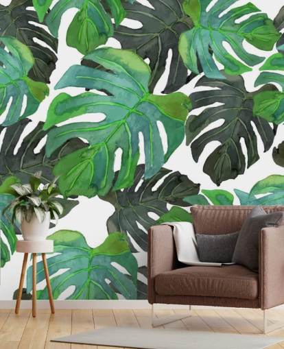 Mörk och ljusgrön tropisk Palm Leaf Bakgrund