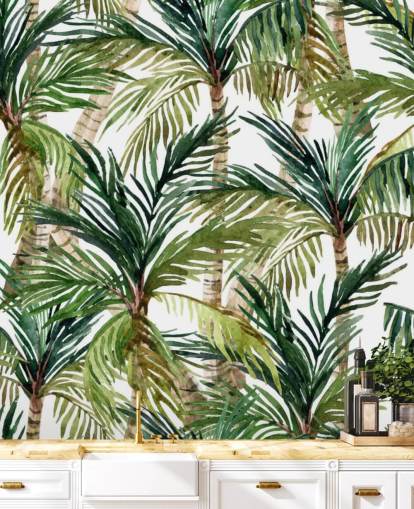 Papel Pintado Palmeras Pintadas