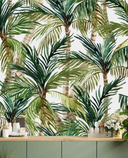 Painted Palm Trees Wallpaper