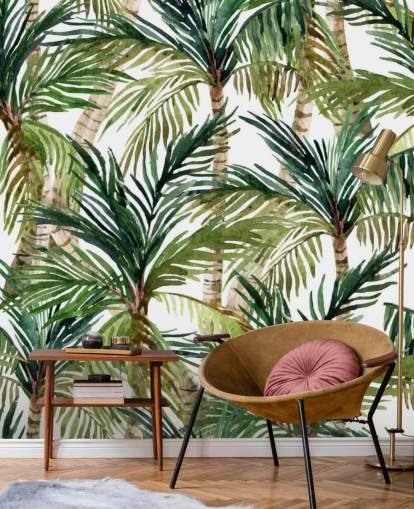Carta da parati dipinta con palme Carta da parati dipinta con palme