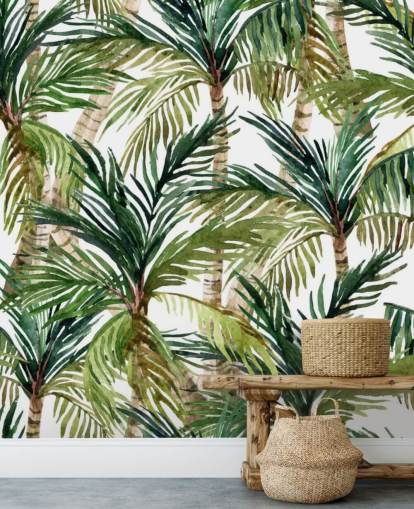 Papel Pintado Palmeras Pintadas