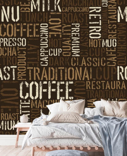 Brown and White Coffee Names Montage Wallpaper Brown and White Coffee Names Montage Wallpaper