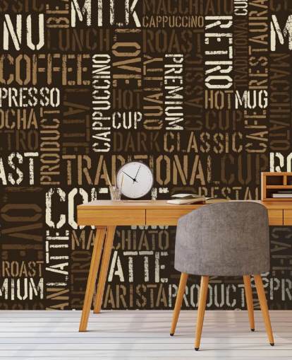 Brown and White Coffee Names Montage Wallpaper Brown and White Coffee Names Montage Wallpaper